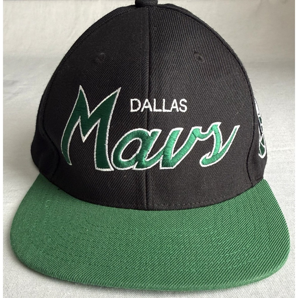 Mitchell & Ness Dallas Mavericks Snapback Hat Black Green NBA Cap